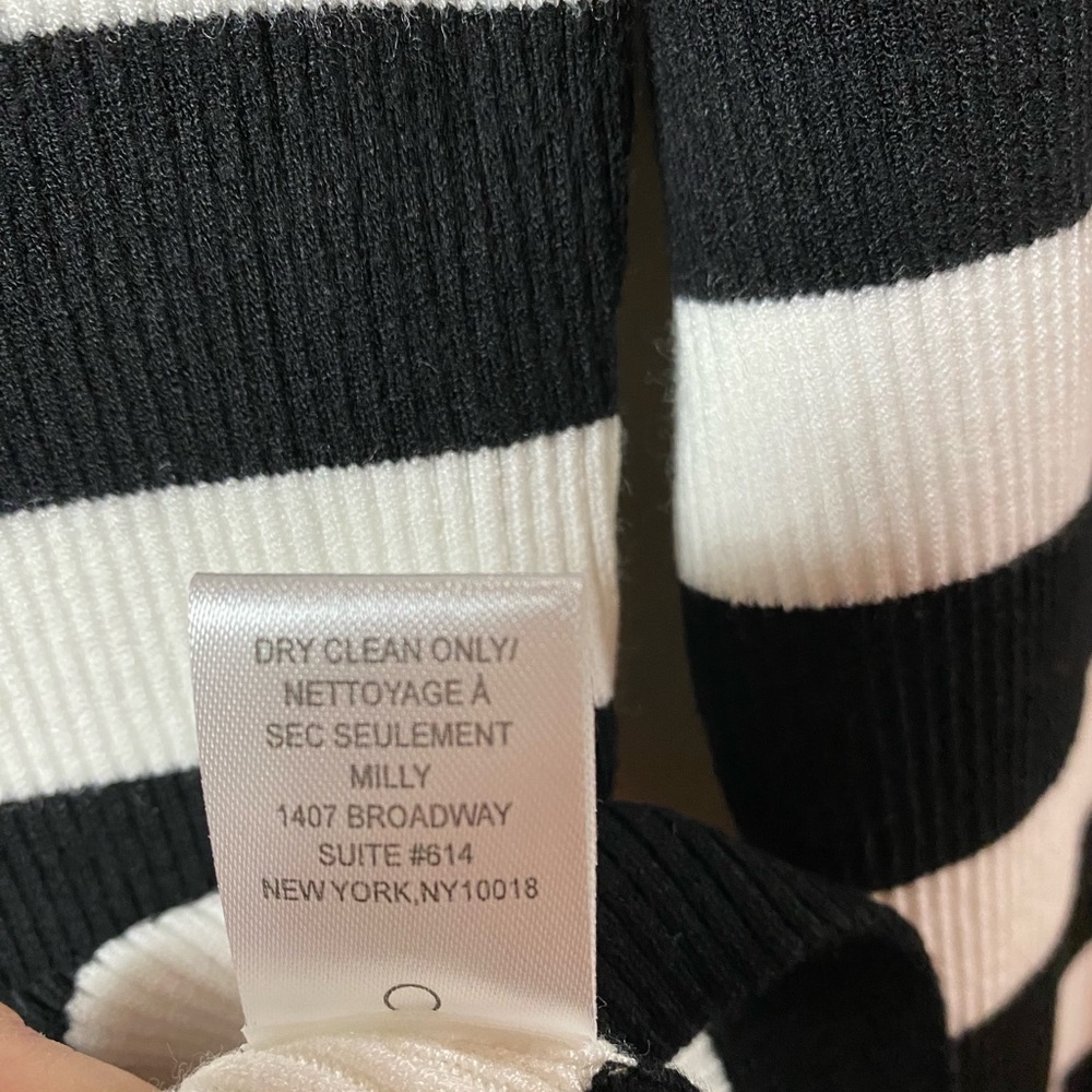Milly Black and Ecru Striped Sweater Size L - Picture 5 of 5